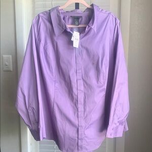 NEW lane bryant button up long sleeve 28